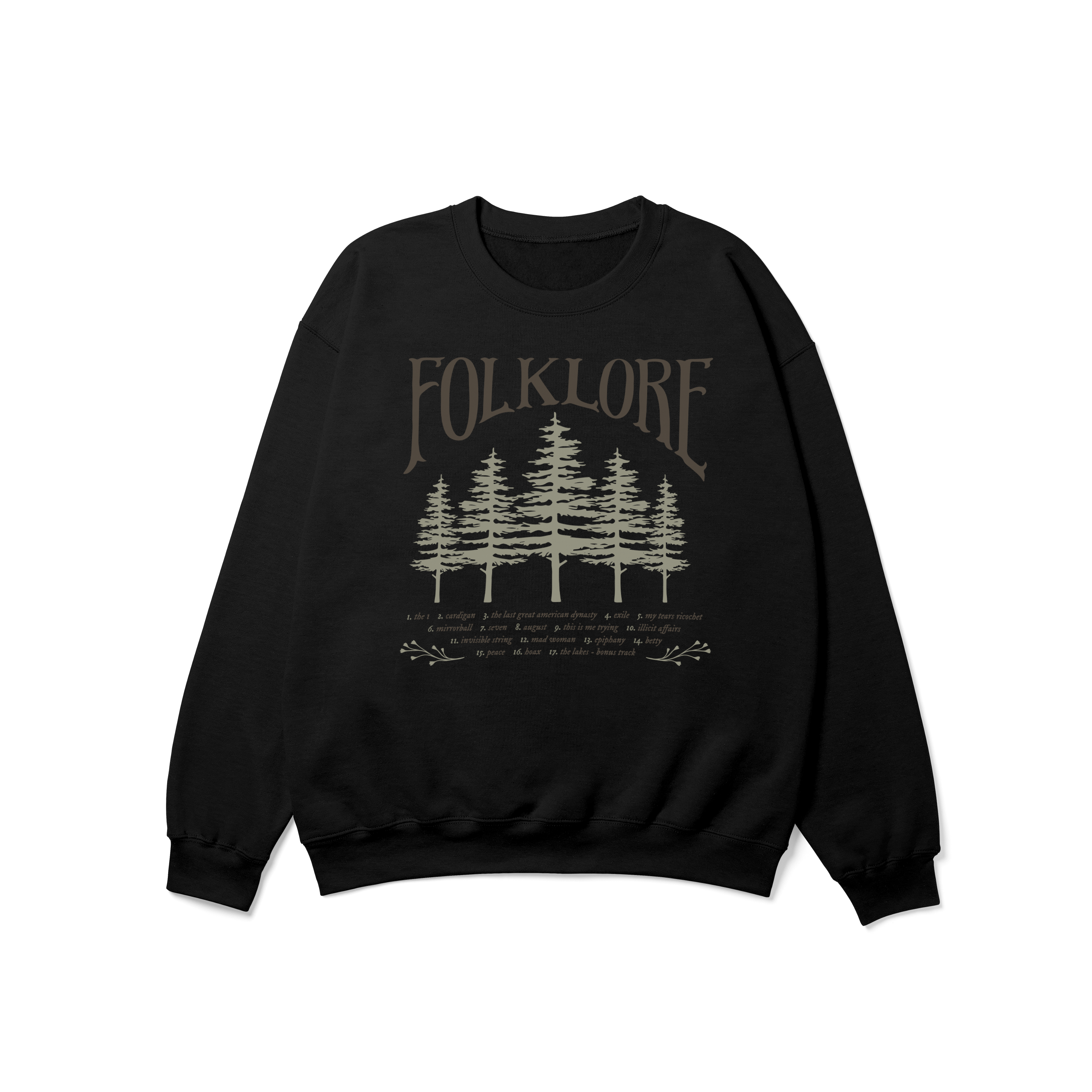 folklore Album Tracklist Crewneck Sweatshirt