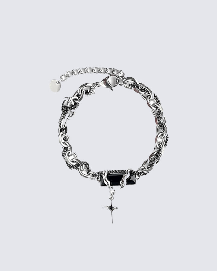 Gothic Cross Charm Bracelet