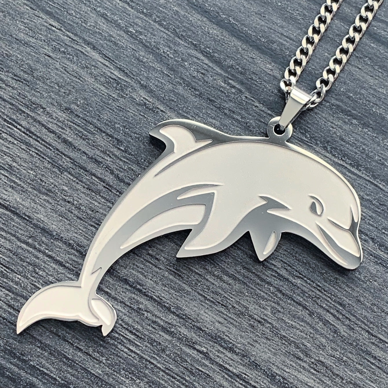 Etched 'Dolphin' Necklace