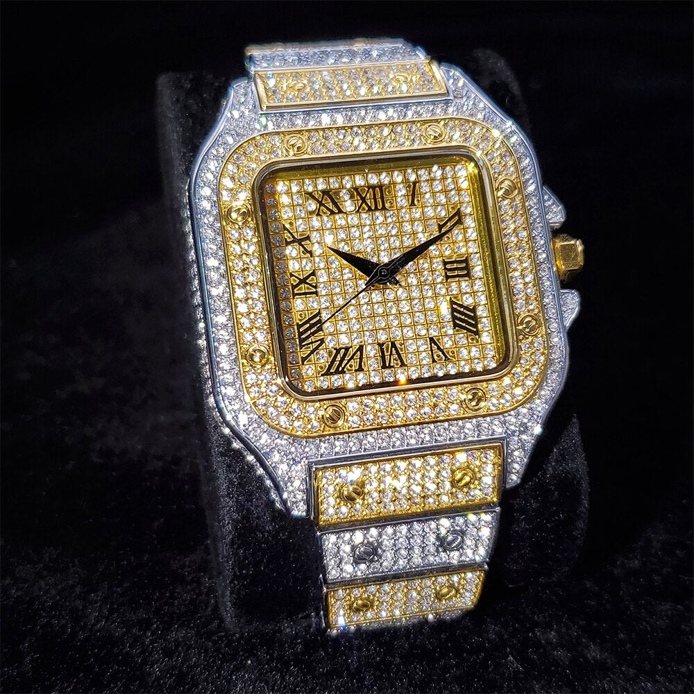 Fully Iced Out multi color King Square Watch