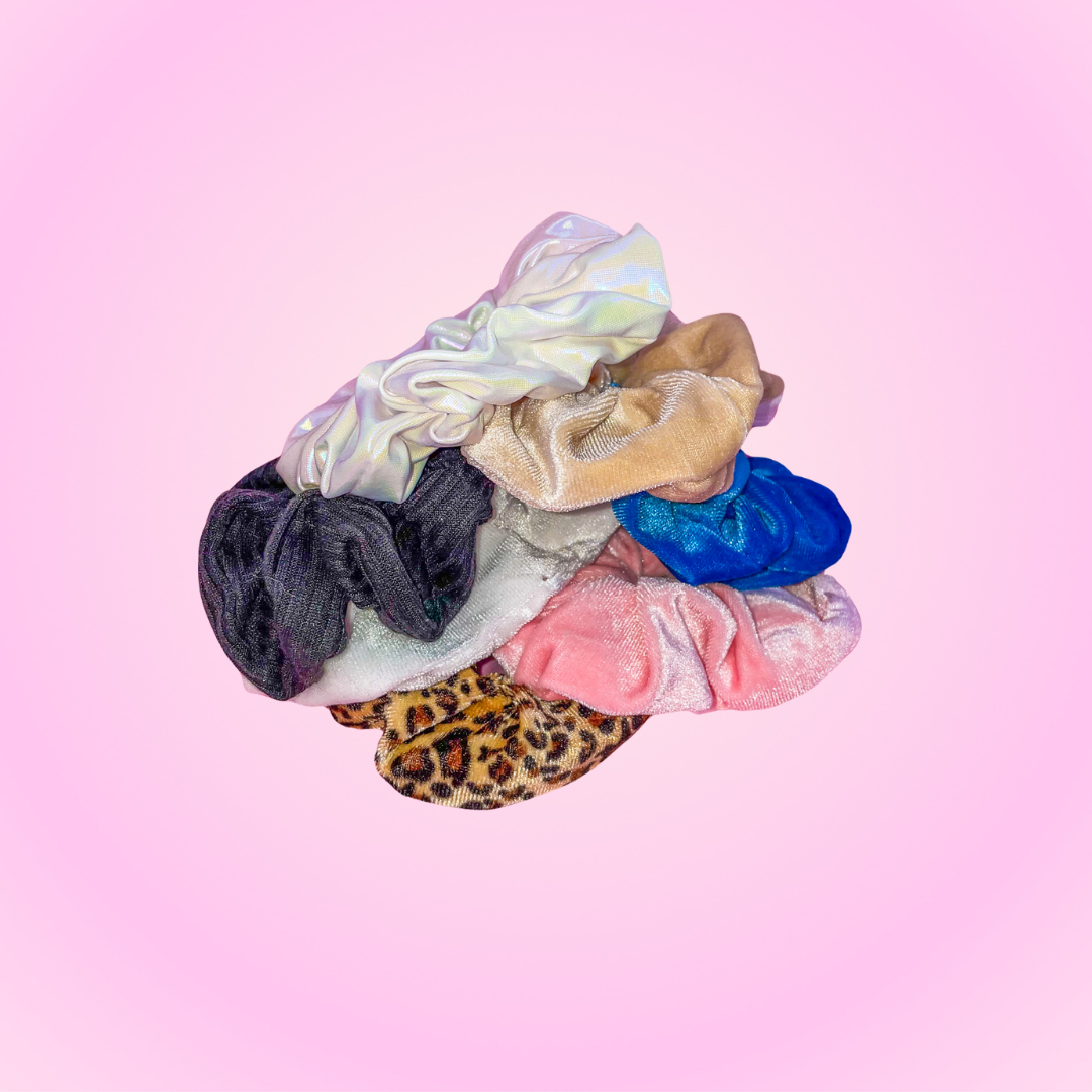 Glittery Zip Scrunchies