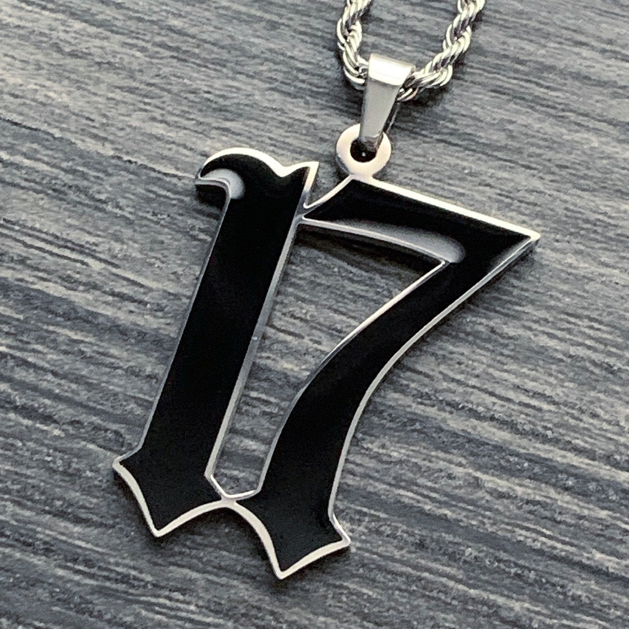 Black '17' Necklace