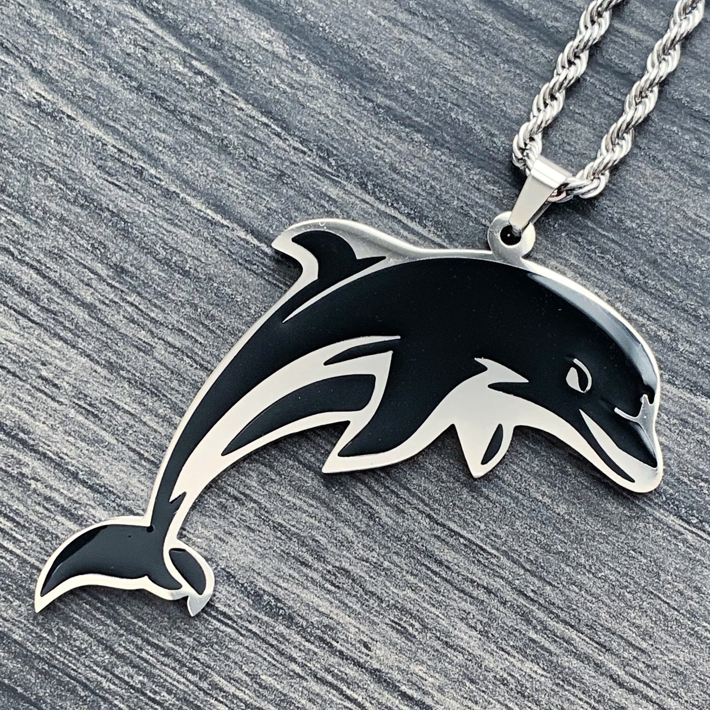 Black 'Dolphin' Necklace