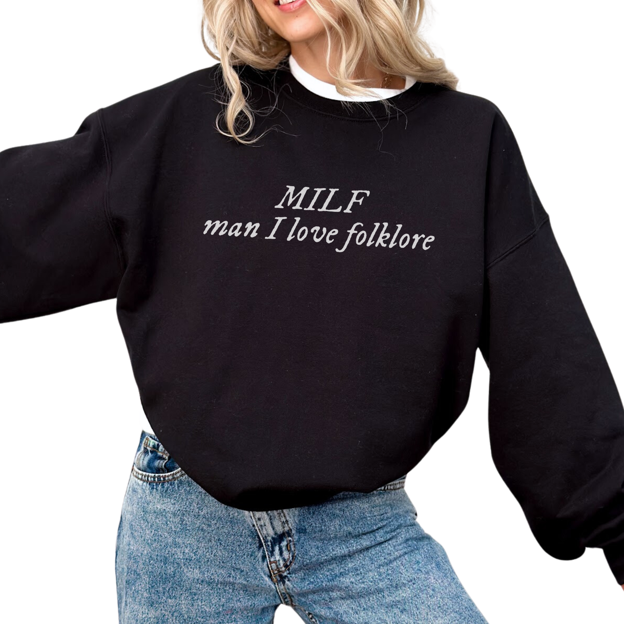 MILF Man I Love folklore Crewneck Sweatshirt