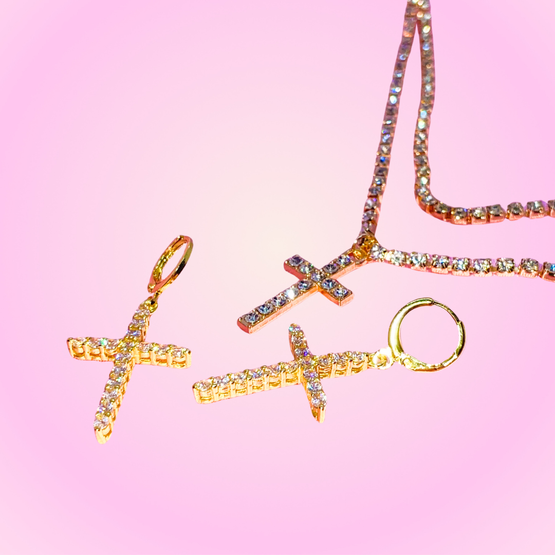 Icy Cross Set Gold