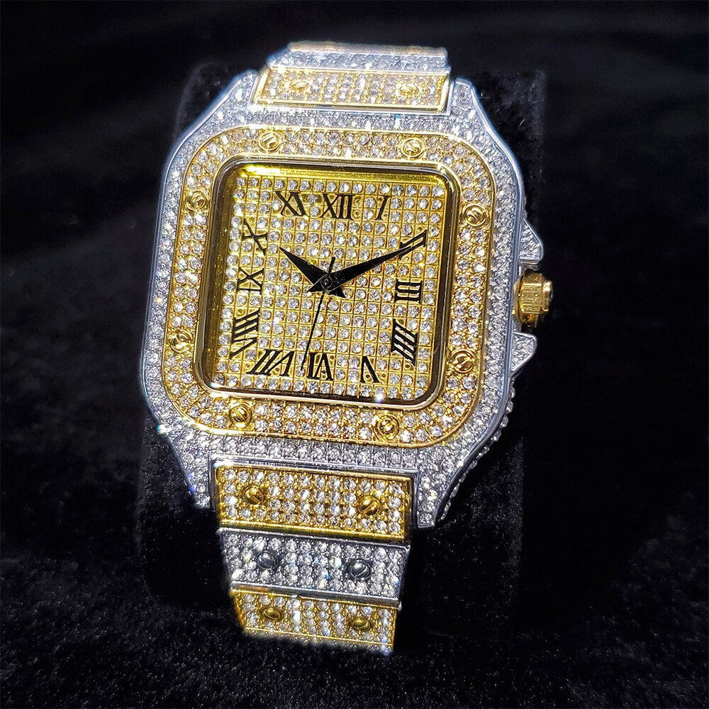 Fully Iced Out multi color King Square Watch