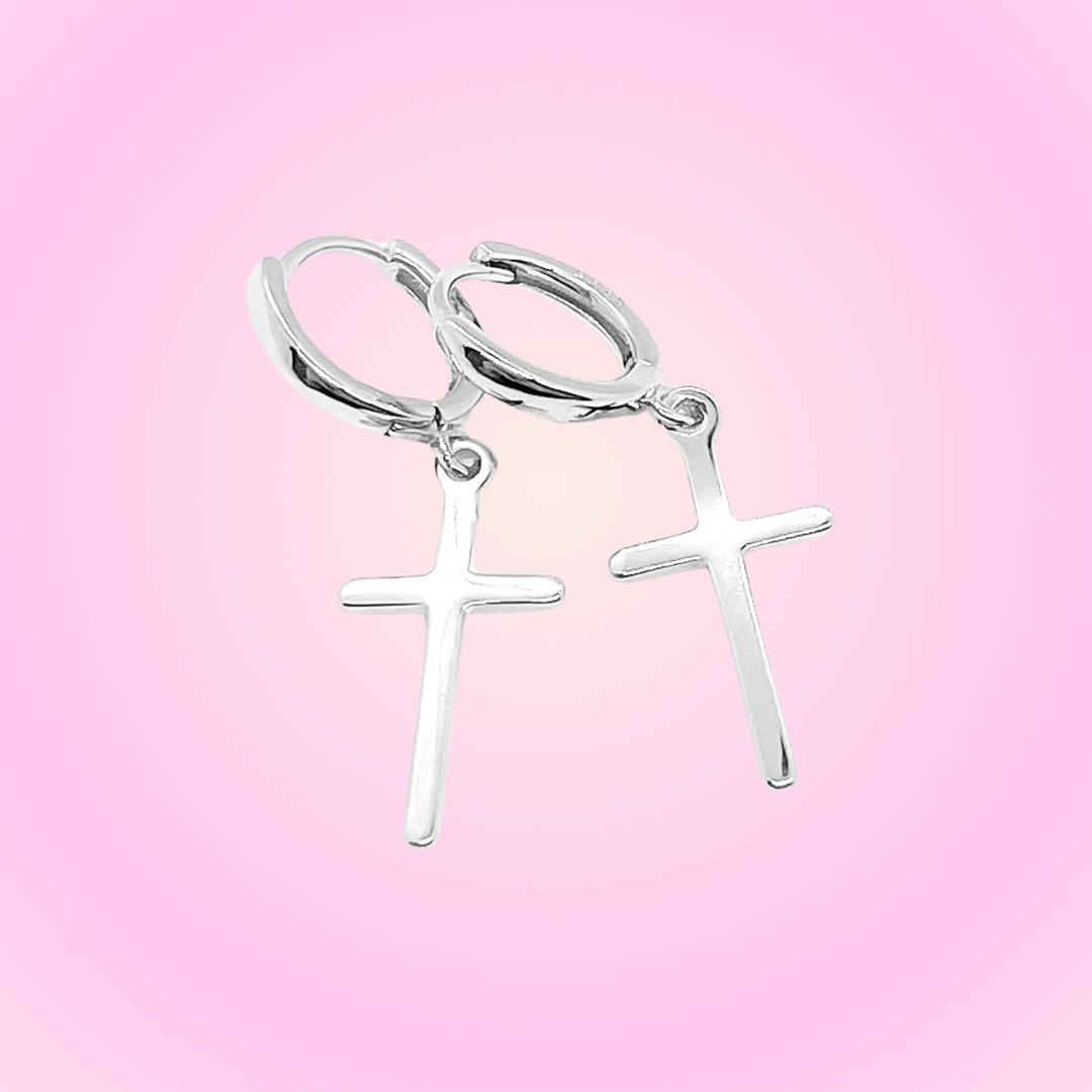 925 Cross Earrings