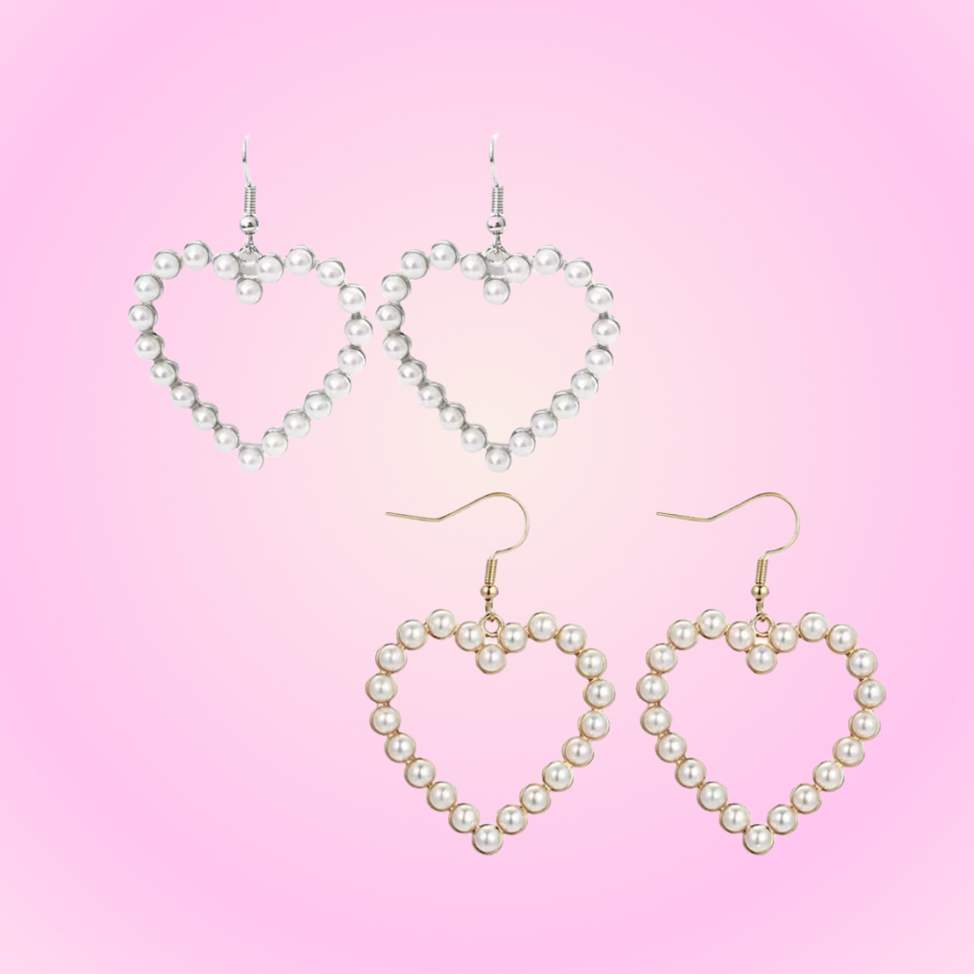 Pearl Heart Earrings