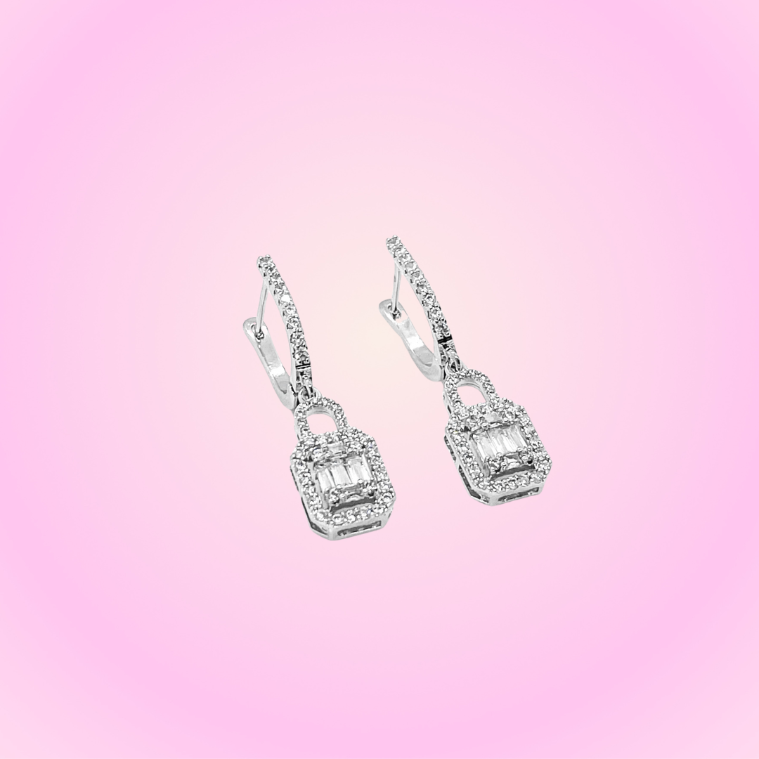 Iced Out Lock Earrings