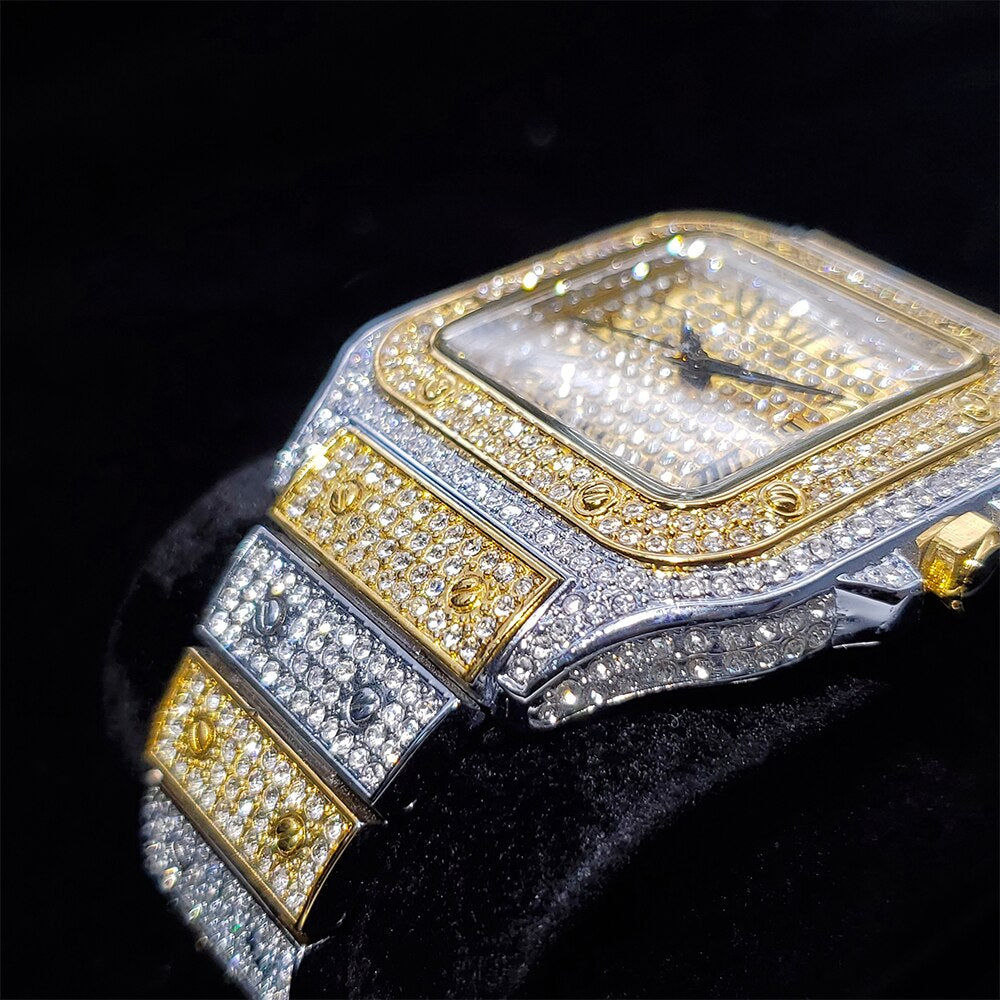 Fully Iced Out multi color King Square Watch