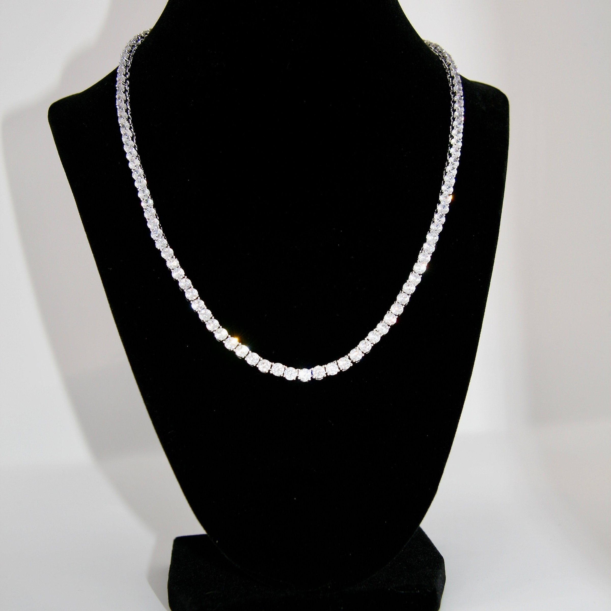 4MM WHITE GOLD PLATED TENNIS CHAIN