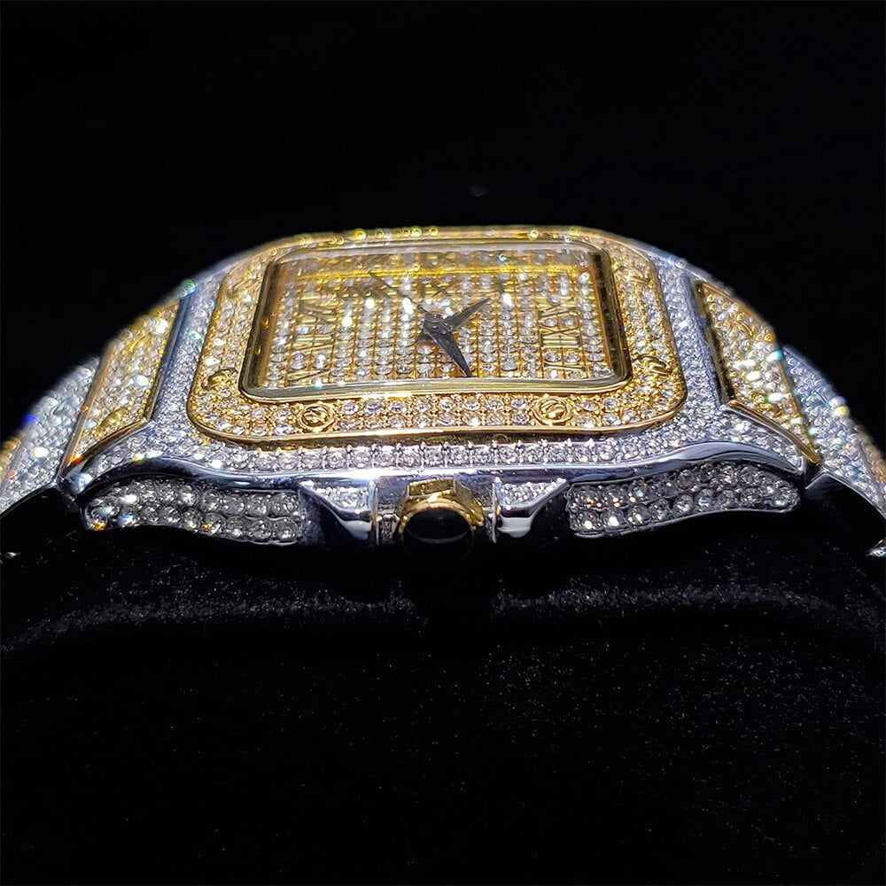 Fully Iced Out multi color King Square Watch