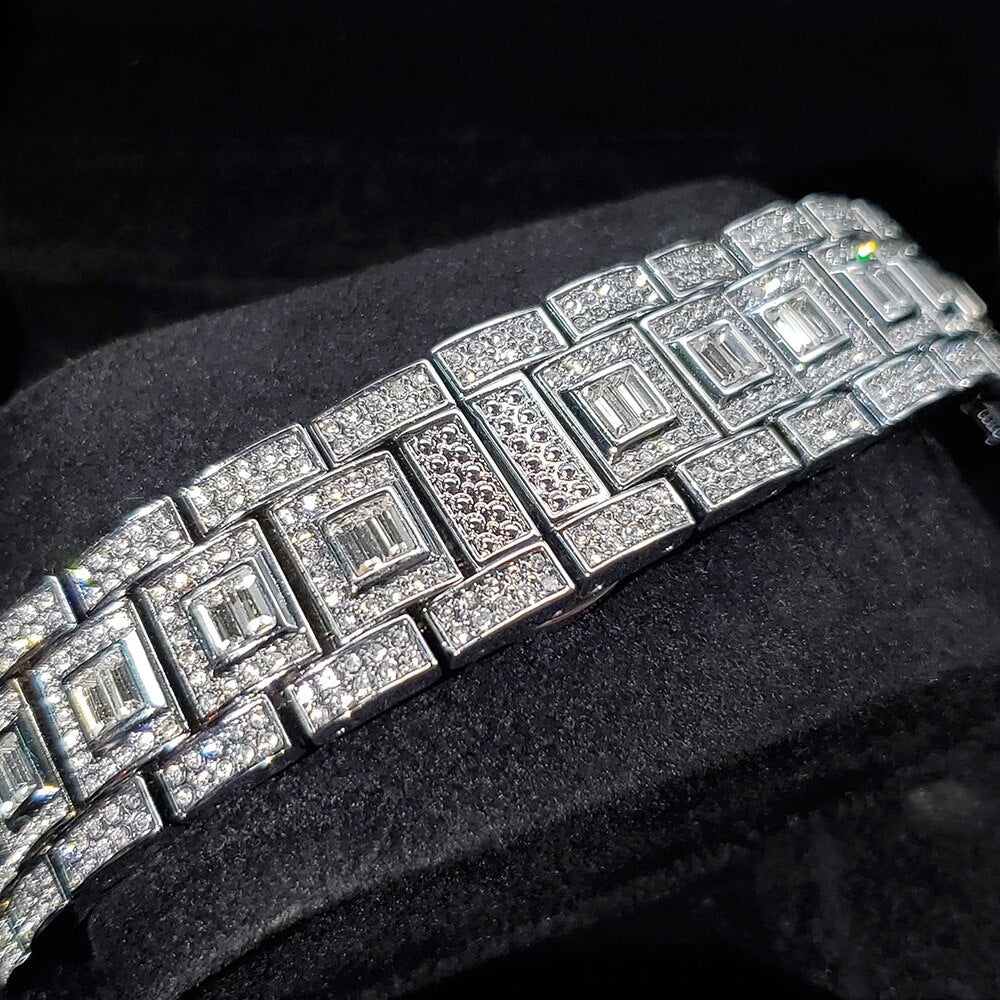 Fully Iced Out GMT Master Baguette watch