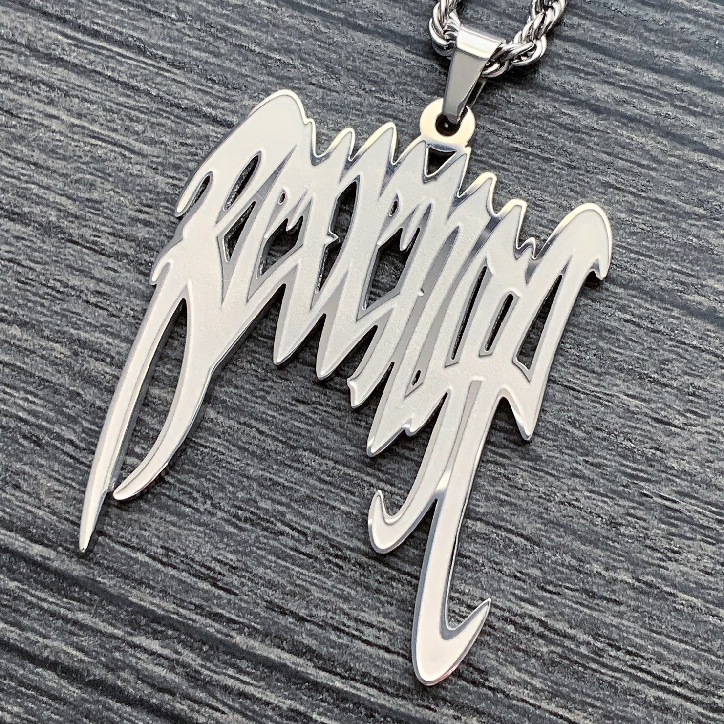 Etched 'Revenge' Necklace