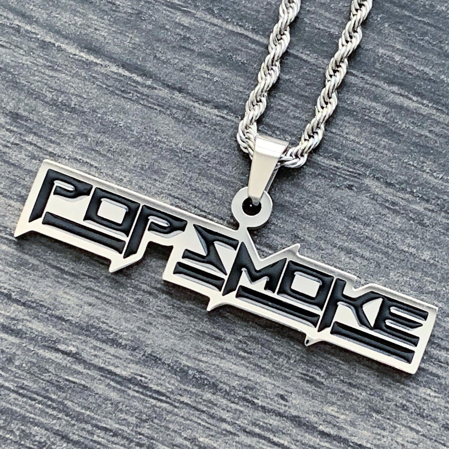 Black 'Pop Smoke' Necklace