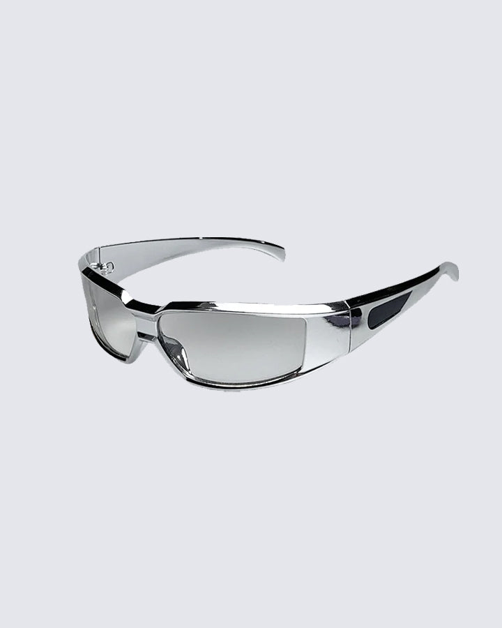 Cyber Style Silver Frame Glasses