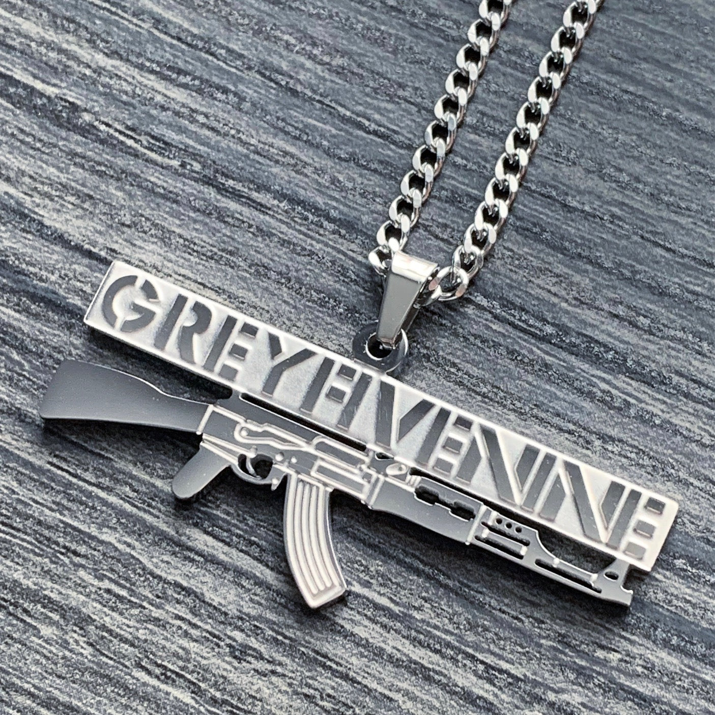 Etched 'AK' Necklace