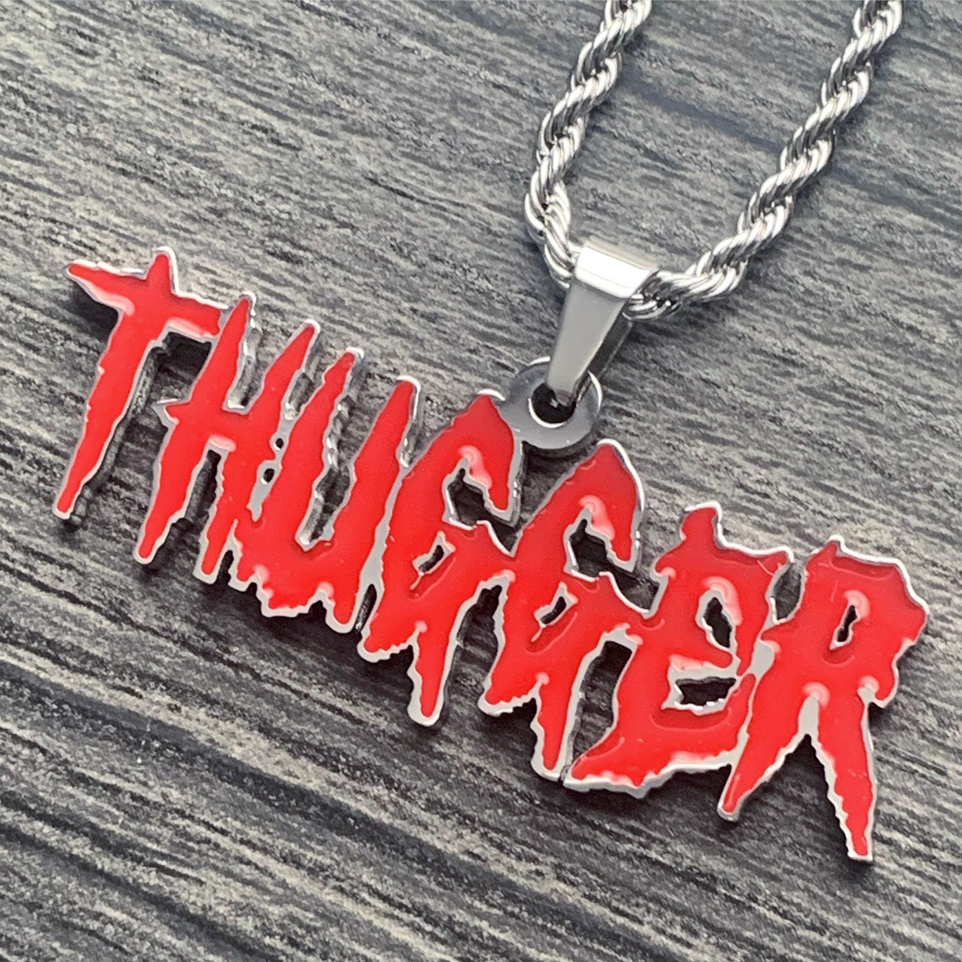 Red 'THUGGER' Necklace