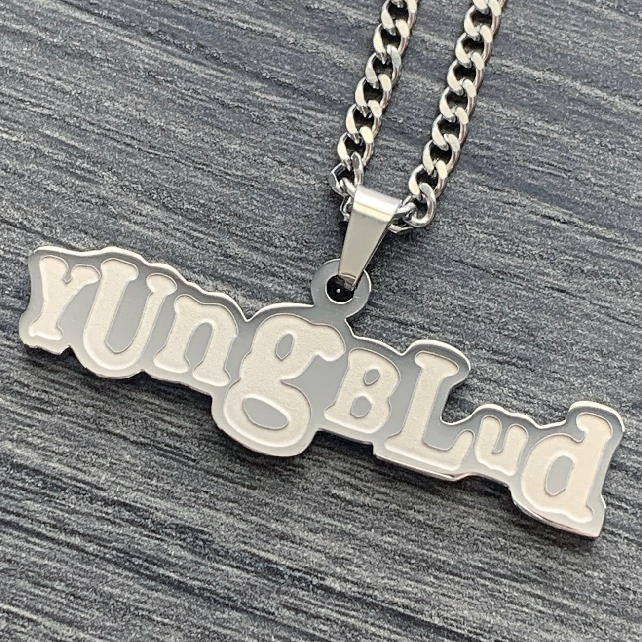 Etched 'yUngbLud' Necklace