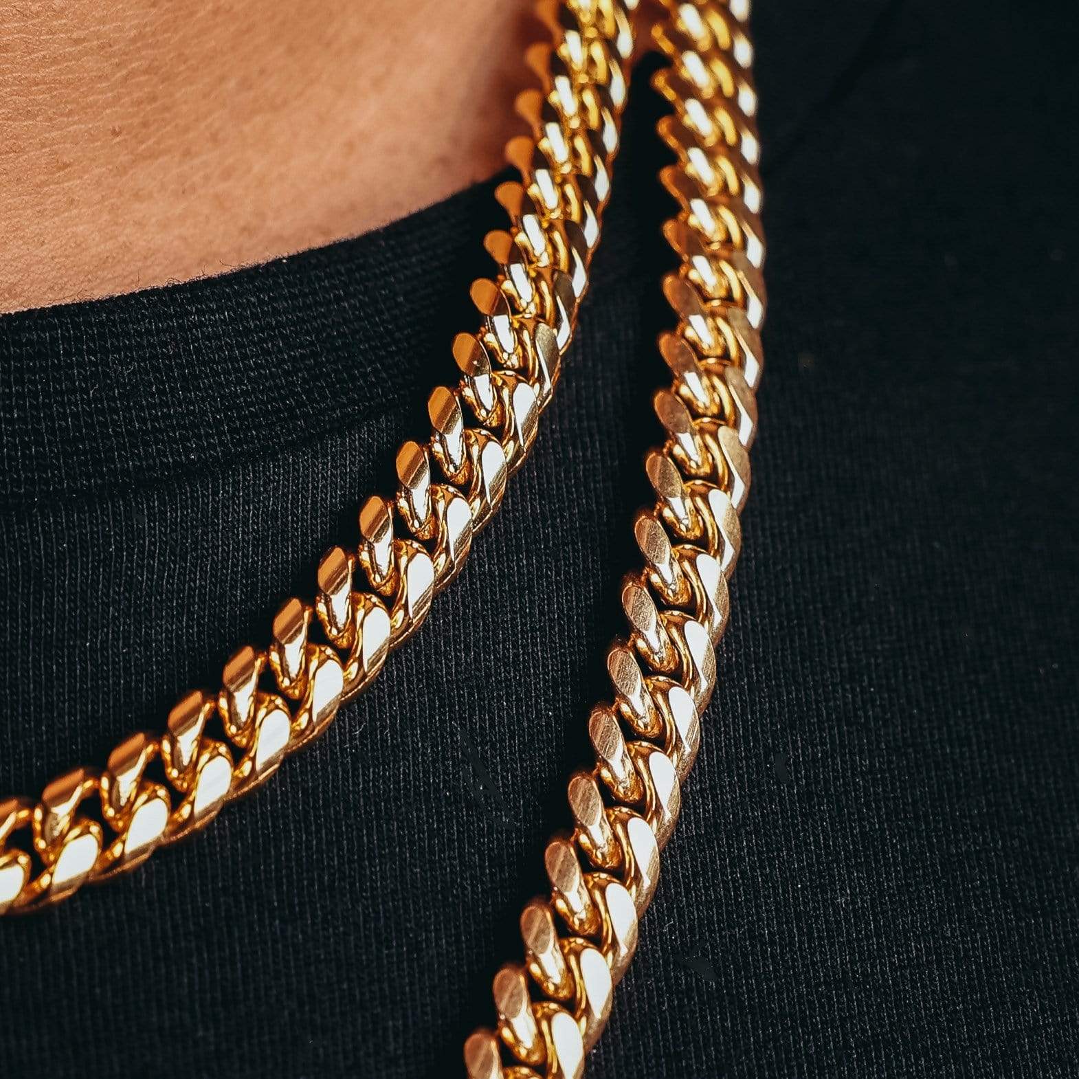 8mm Gold Plated Miami Cuban Chain