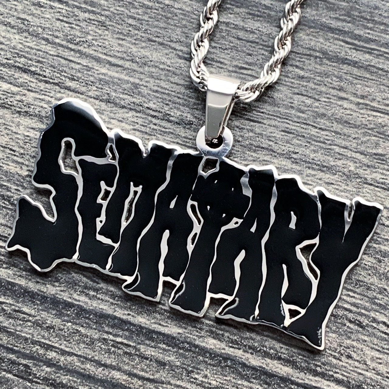 Black 'SEMATARY' Necklace