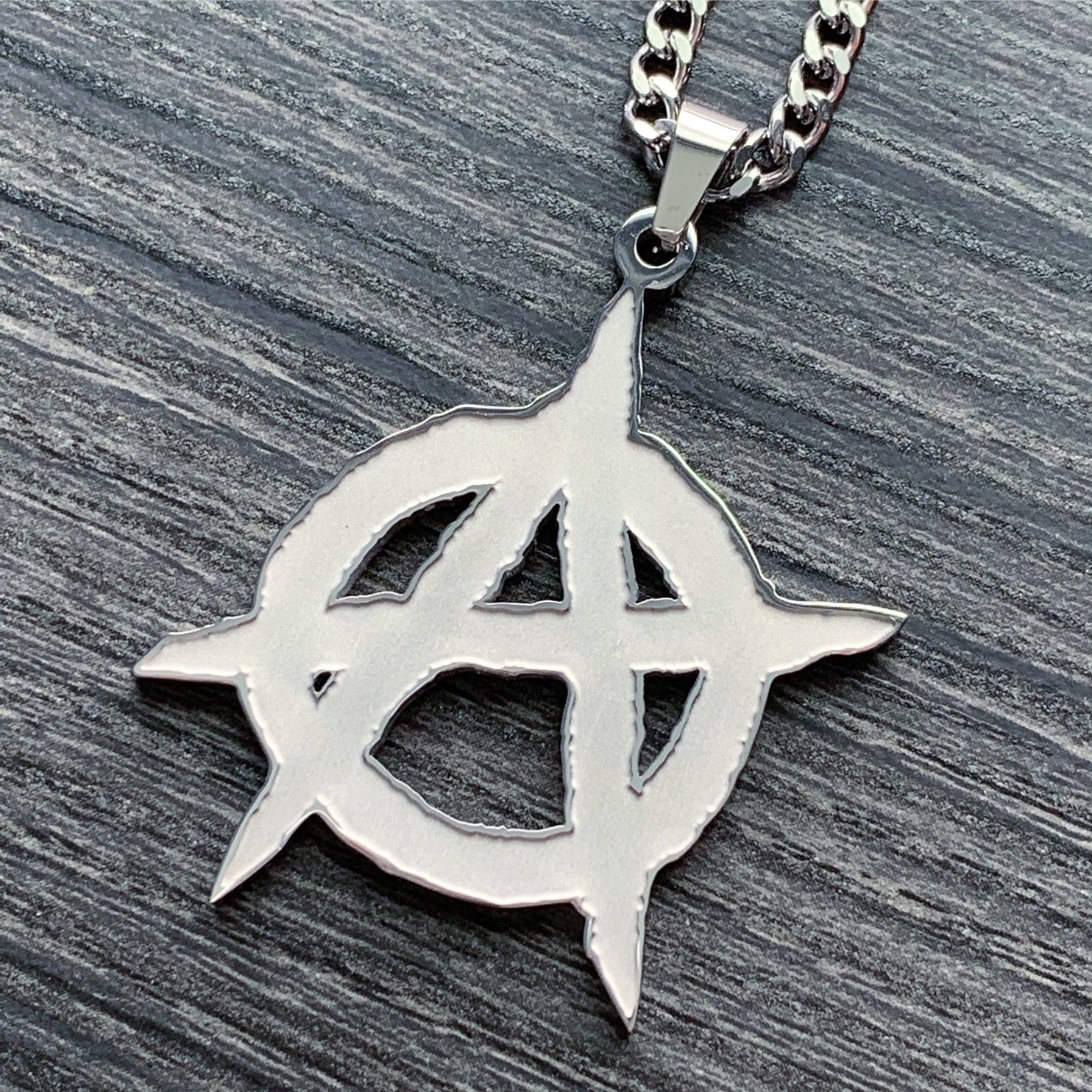 Etched 'Anarchy' Necklace