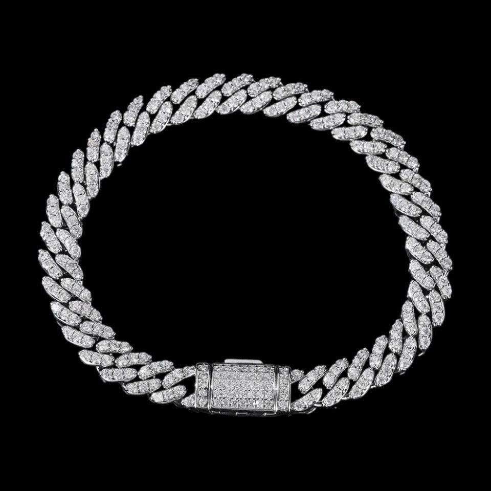 8mm Moissanite Diamond Cuban Bracelet