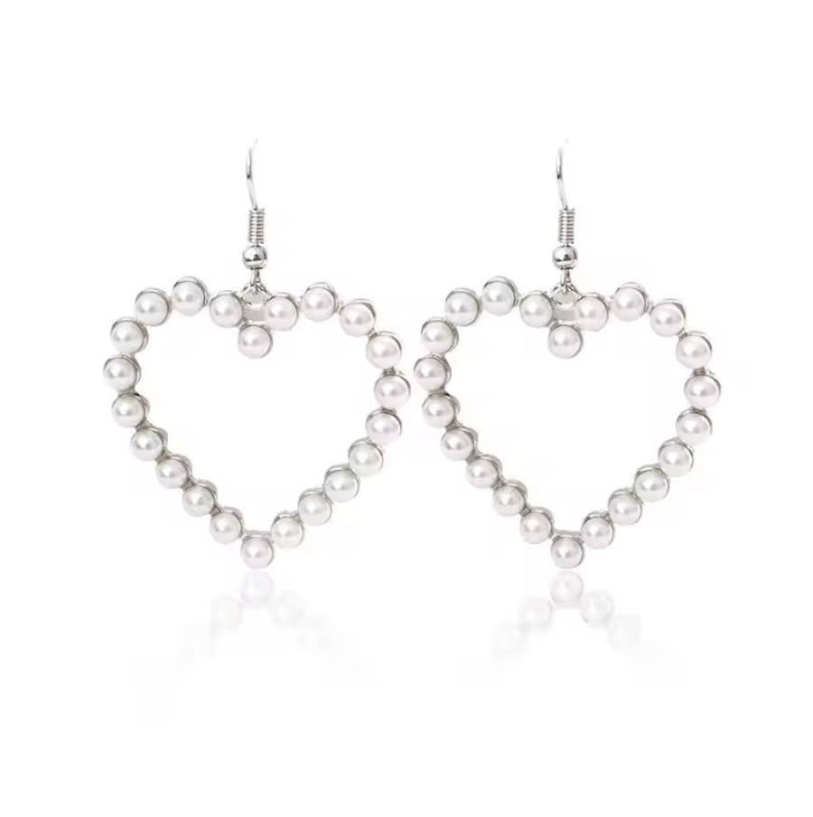 Pearl Heart Earrings