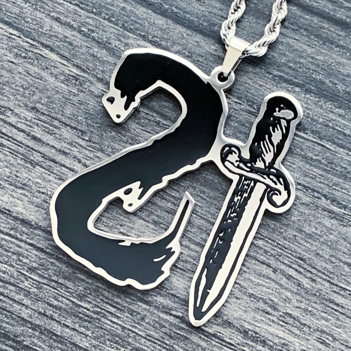 Black '21' Necklace