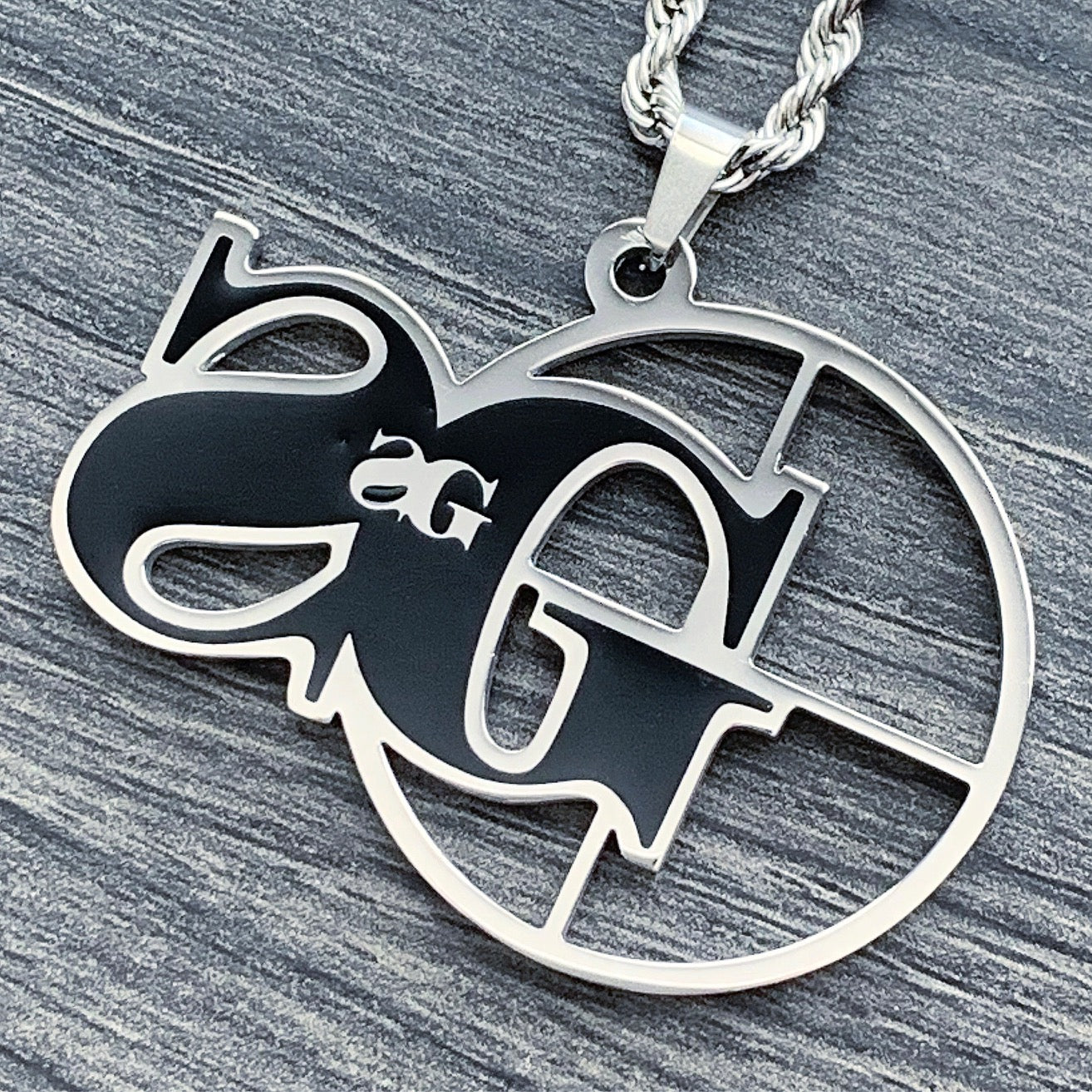 Black 'SG' Necklace