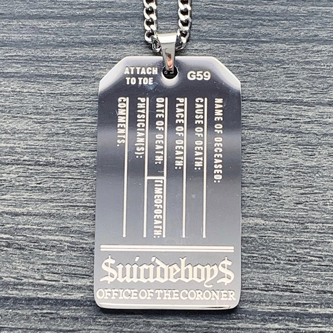 'G59 Toe Tag' Necklace