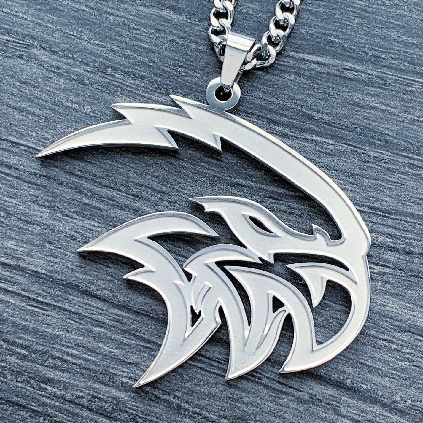 Etched 'Trackhawk' Necklace