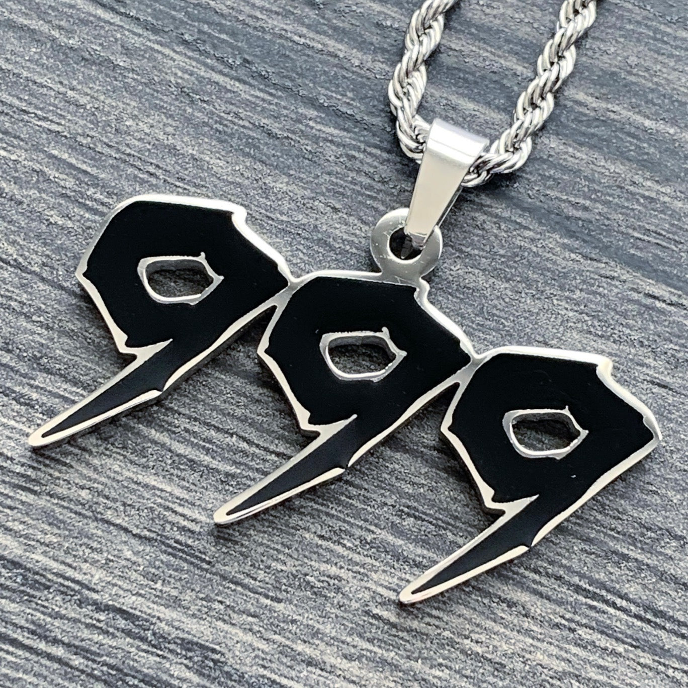 Black 'Triple 9' Necklace