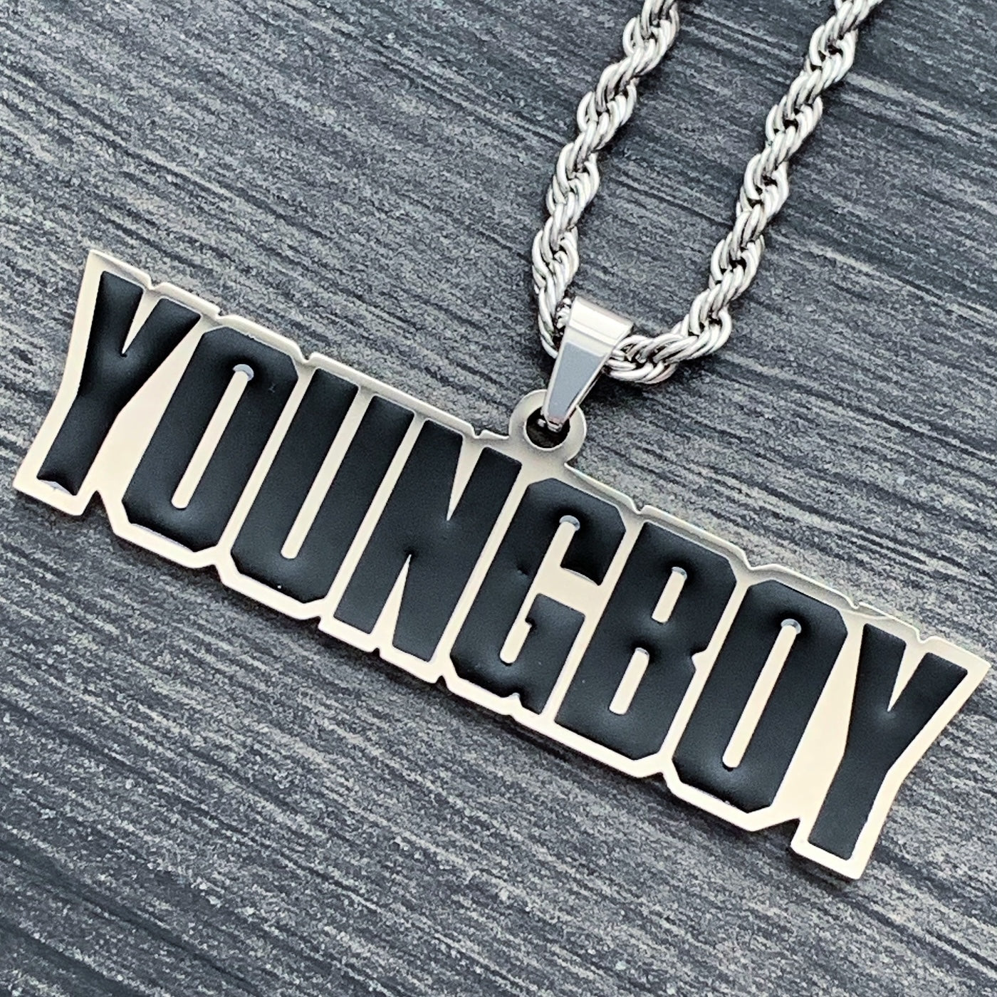 Black 'YOUNGBOY' Necklace