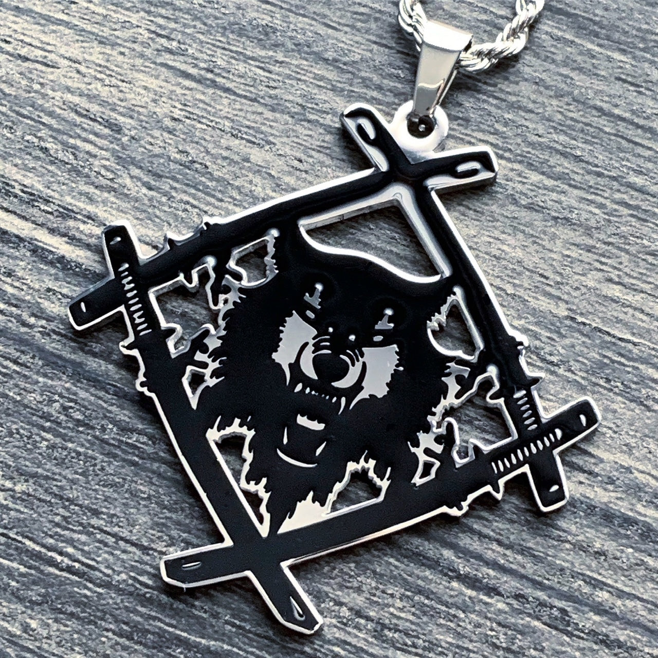 Black 'HollowSquad' Necklace