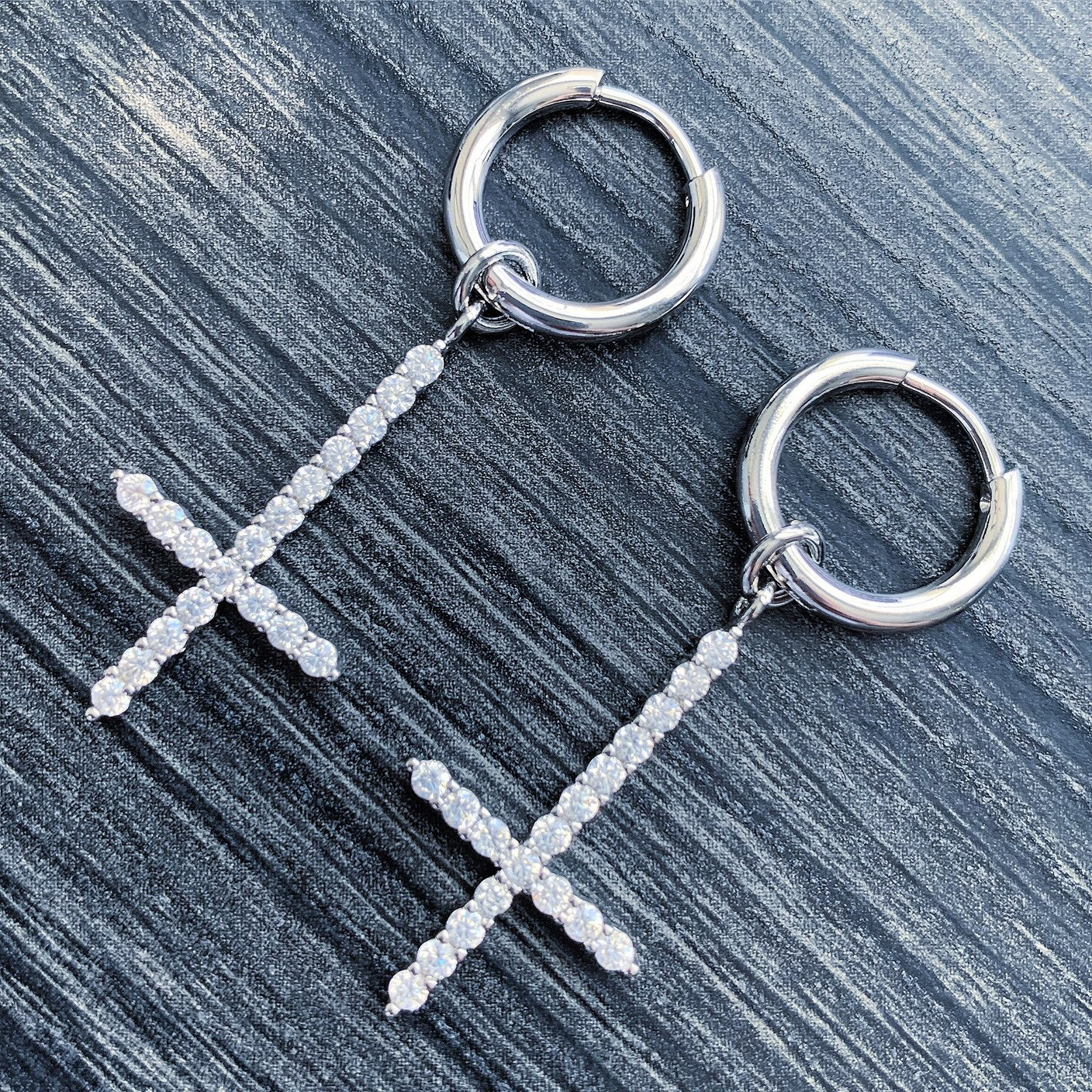 White 'Cross' Earring