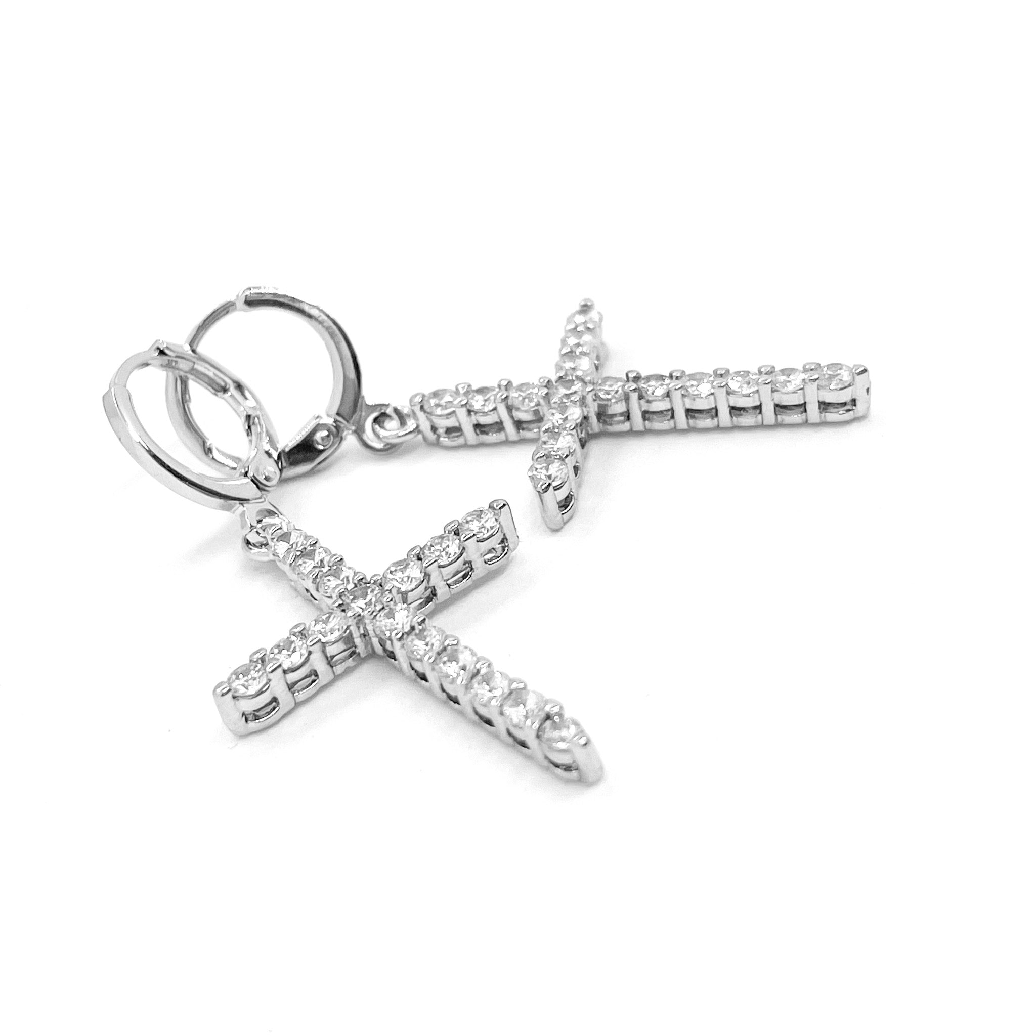 Icy Cross Earrings