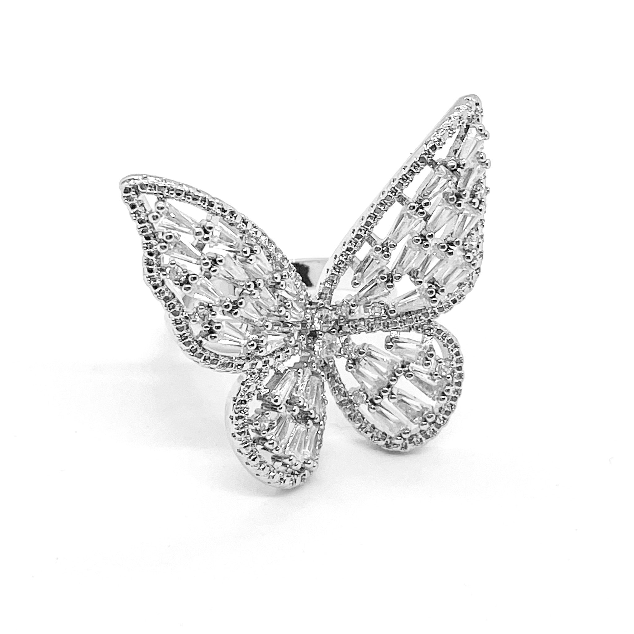 Tiny Butterfly Iced Out Ring