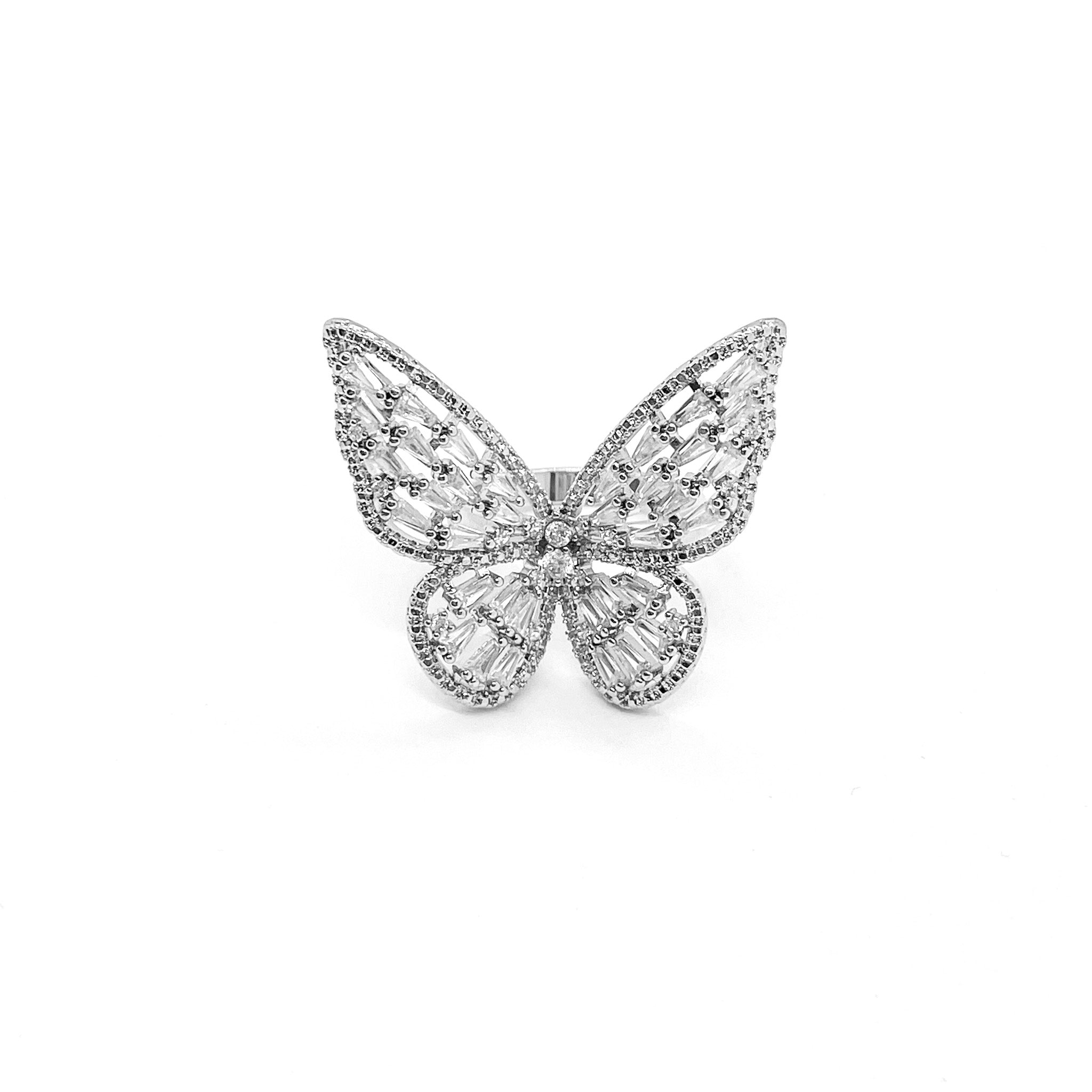 Tiny Butterfly Iced Out Ring