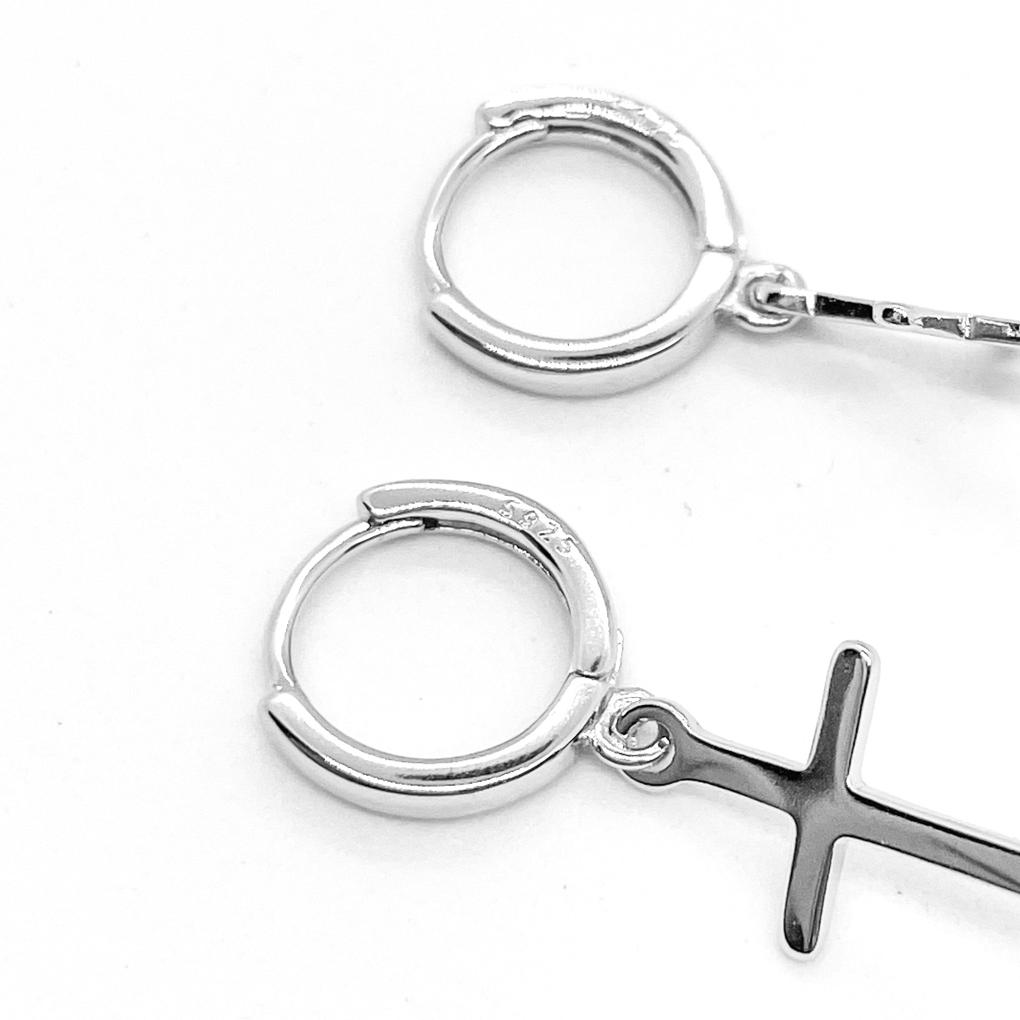 925 Cross Earrings