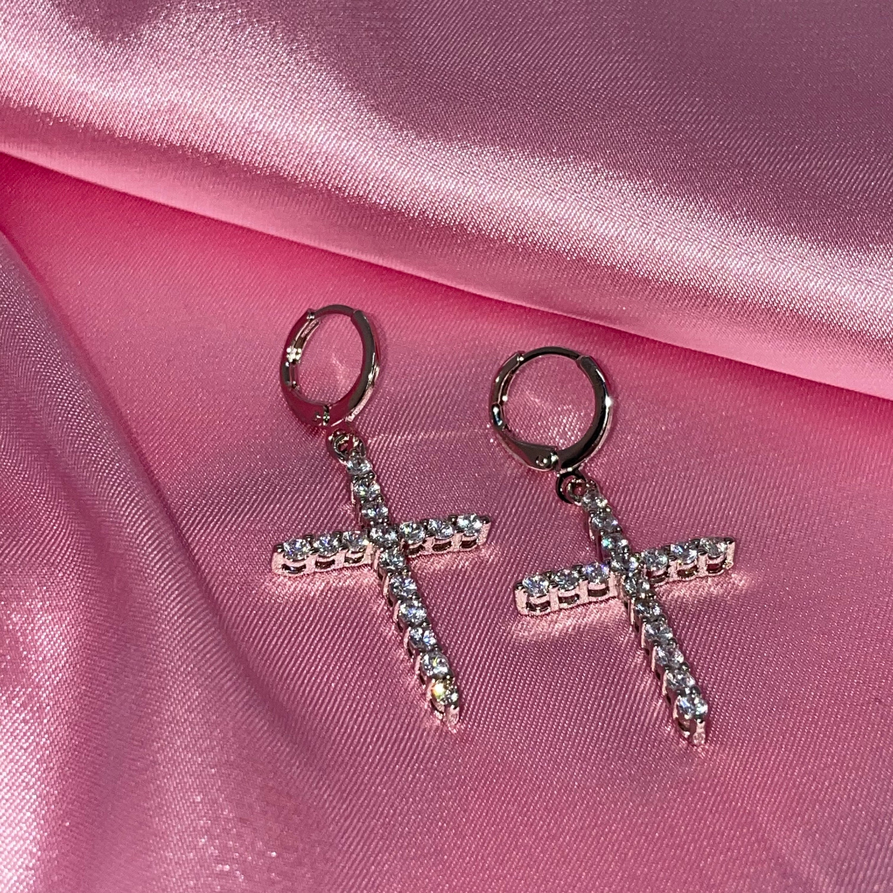 Icy Cross Earrings