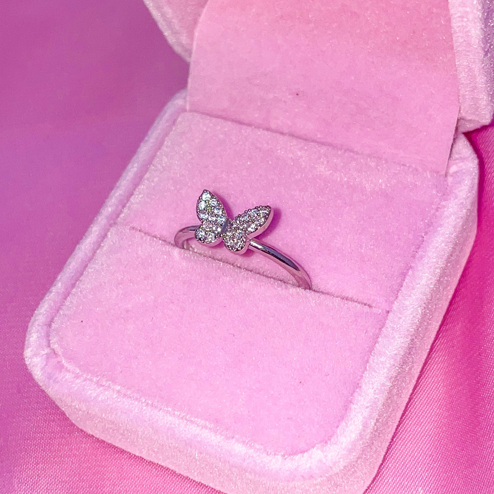 Glitter Butterfly Ring