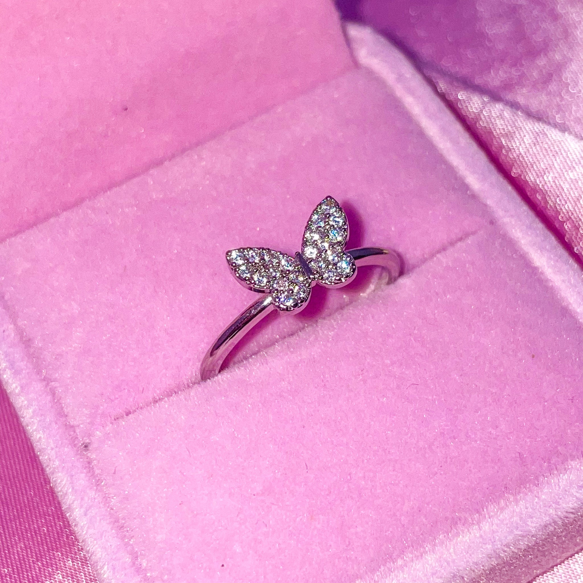 Glitter Butterfly Ring