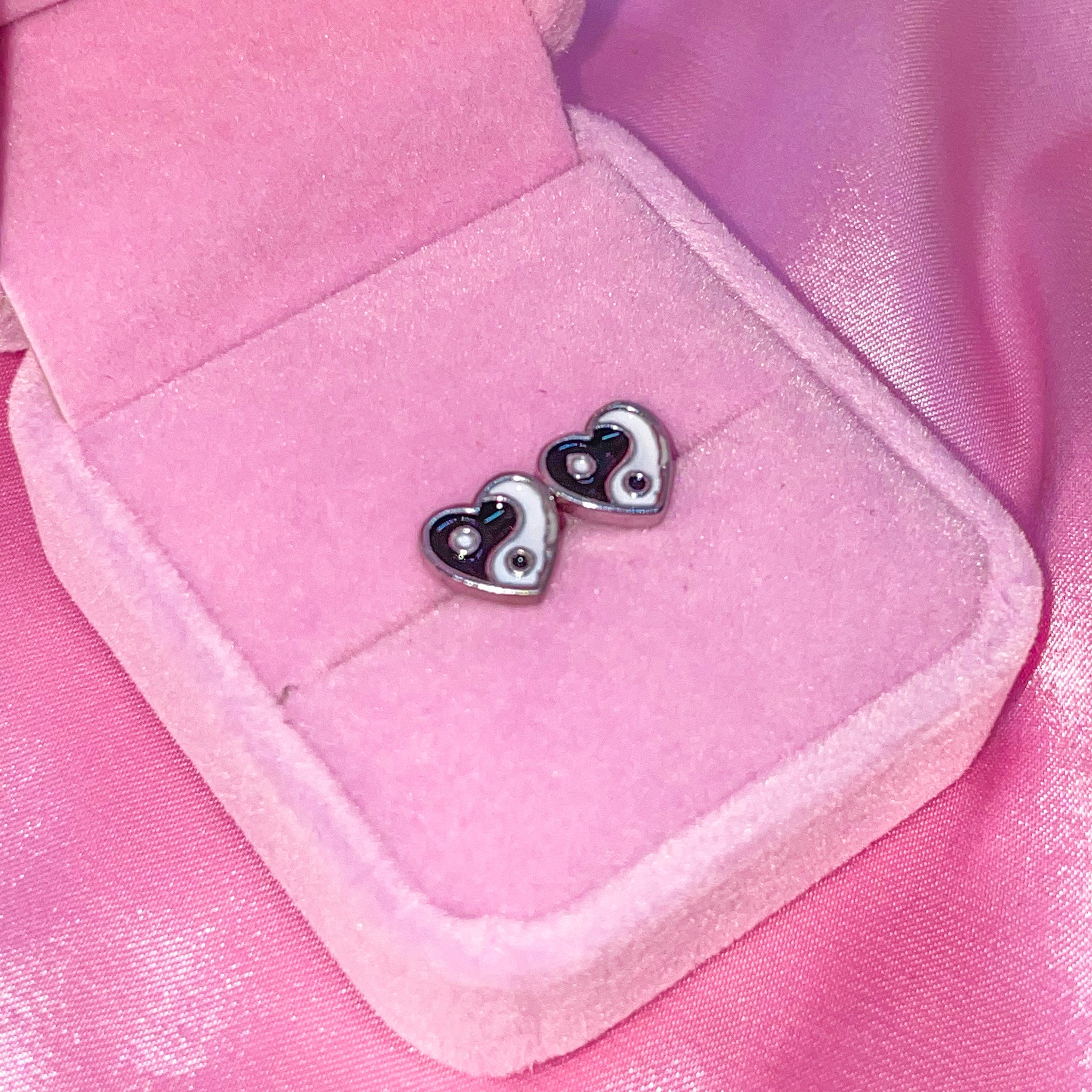 Yin Yang Heart Earrings