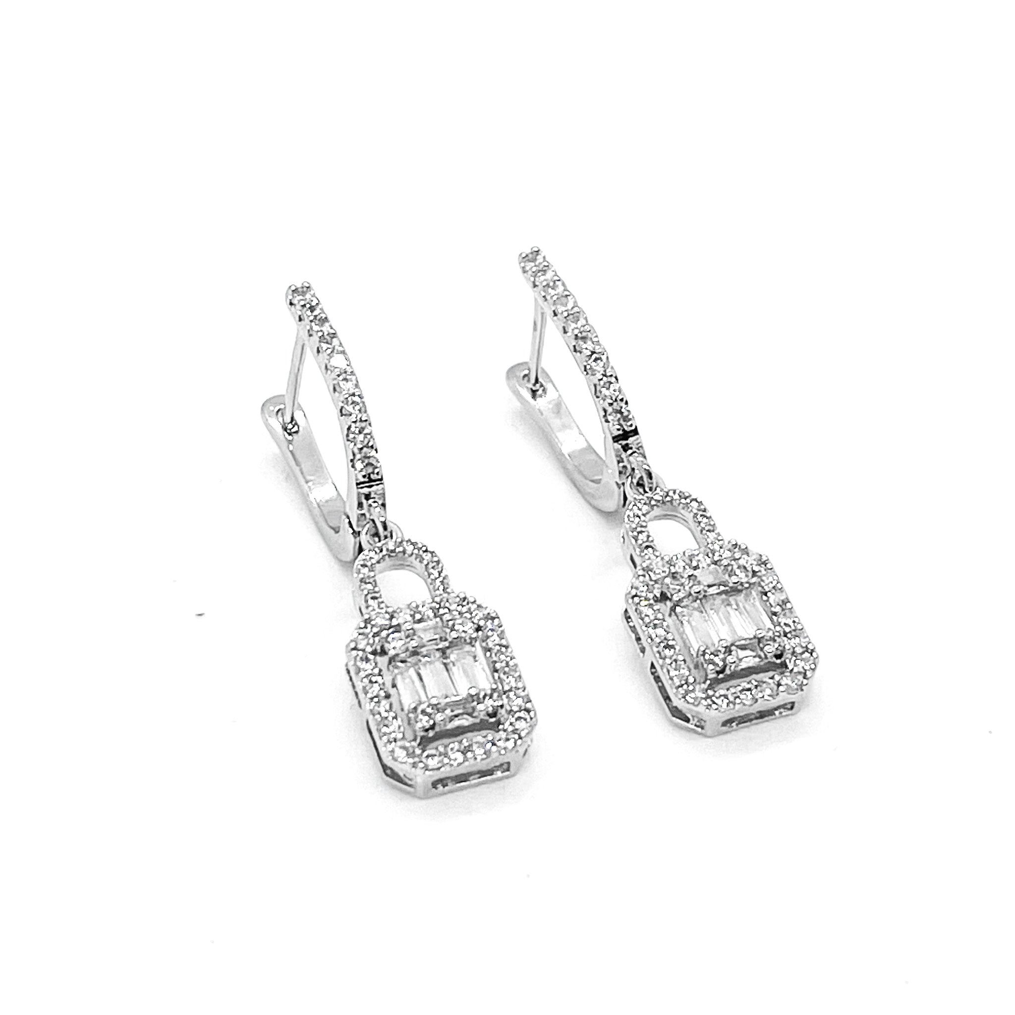 Iced Out Lock Earrings