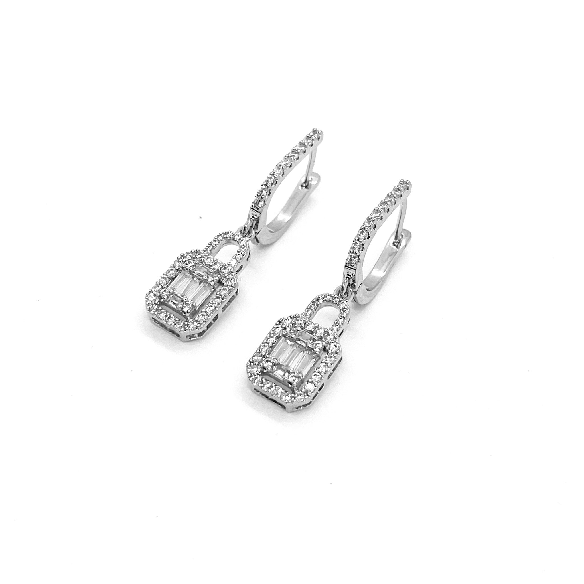 Iced Out Lock Earrings