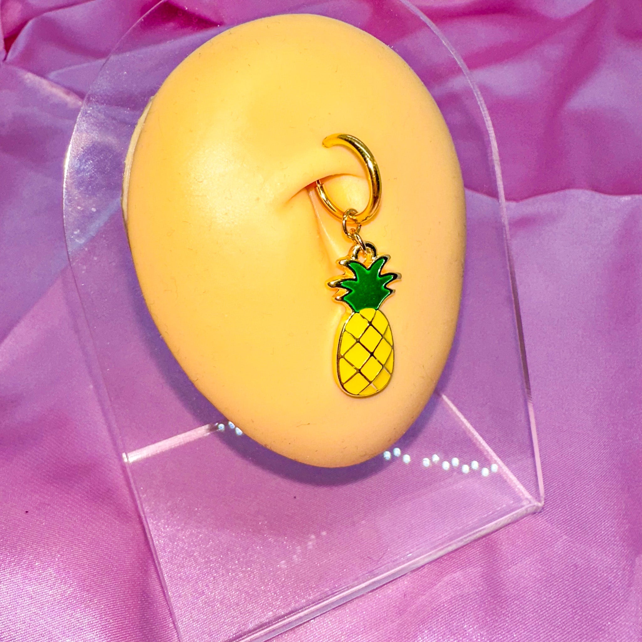 Fake Belly Piercing Pineapple