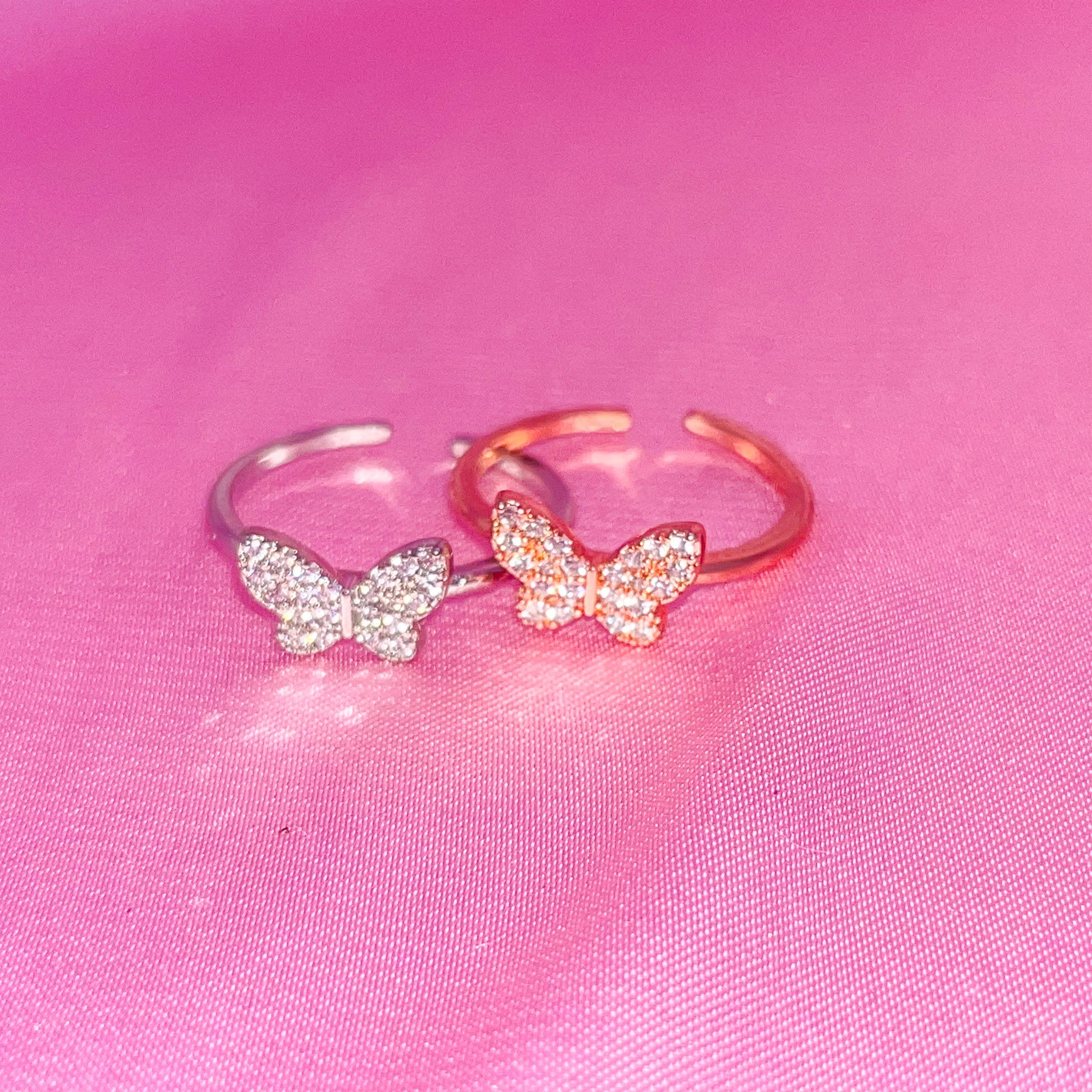 Glitter Butterfly Ring