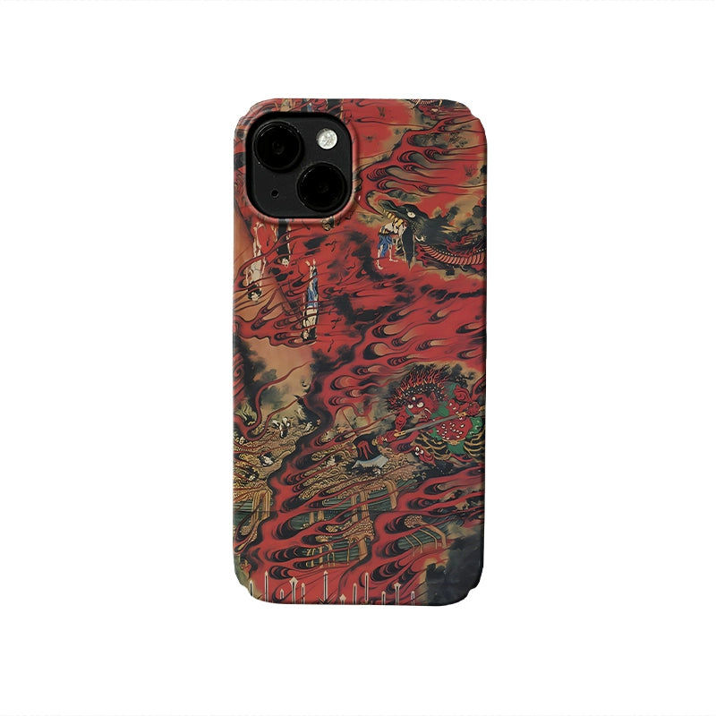 Red Ukiyo-e iPhone Case