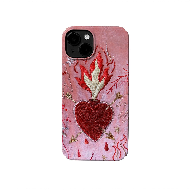 Red Heart Fire iPhone Case